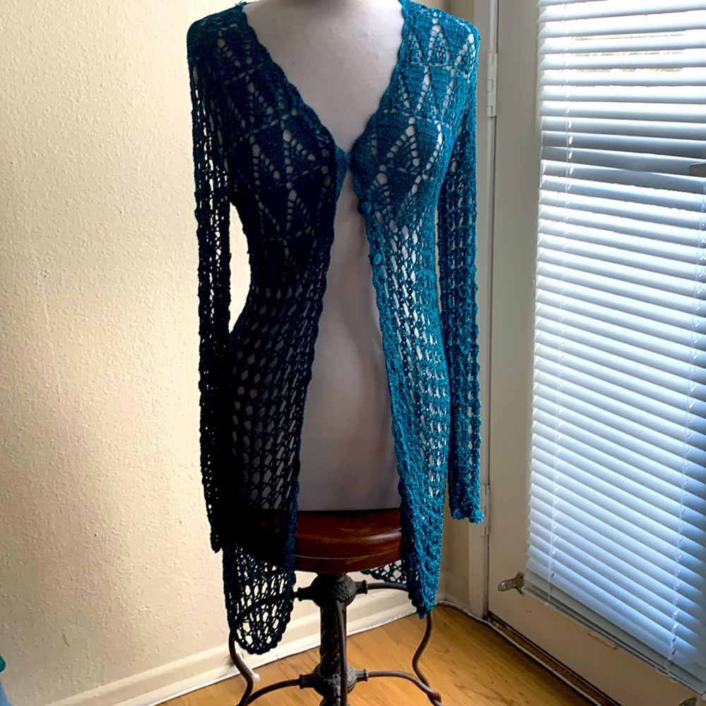 BCBG MAX AZRIA Large Teal Coverup